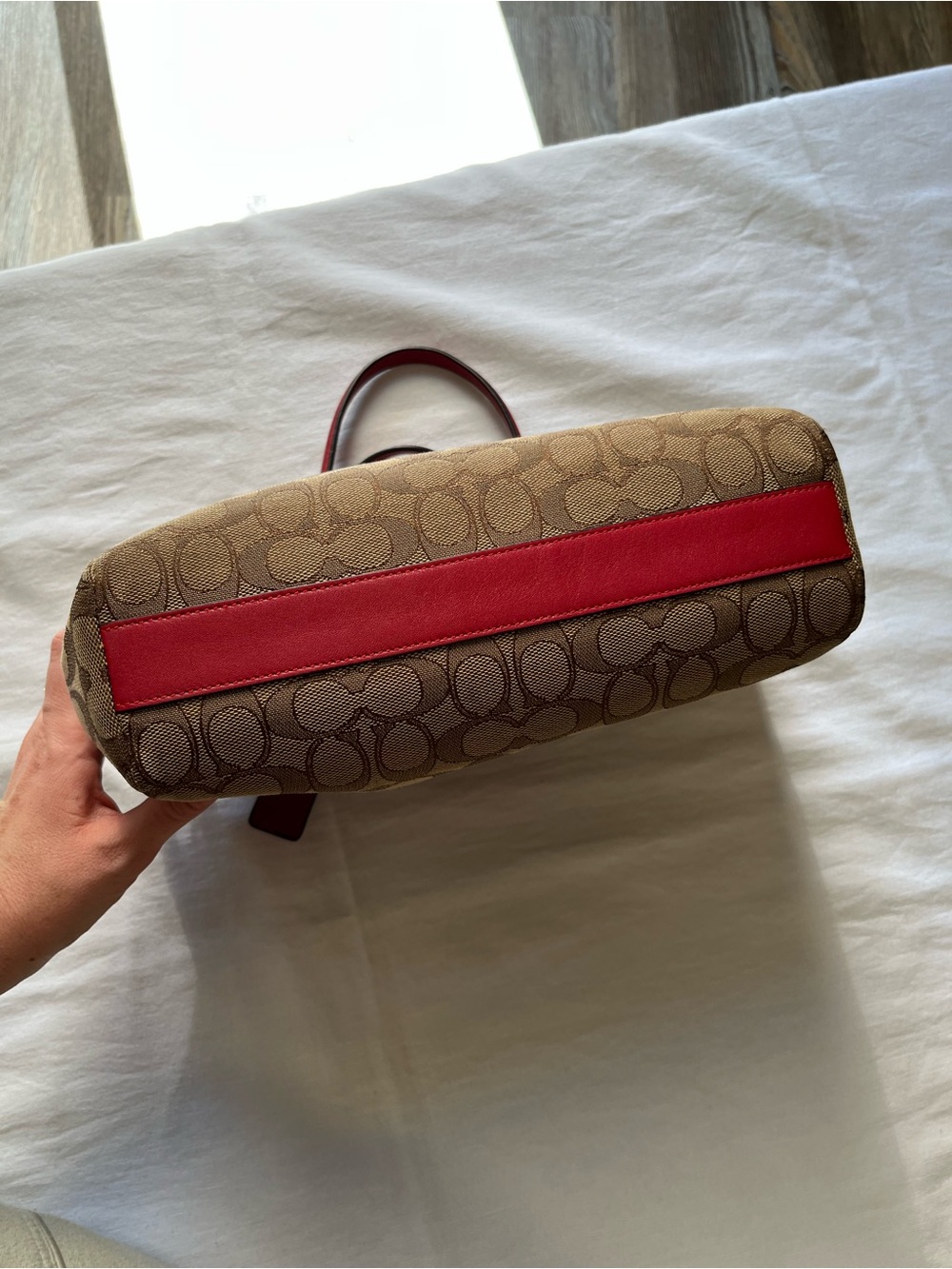 Coach Prairie Satchel with Signature Cs and Red Leather Trim - Picture 5 of 15